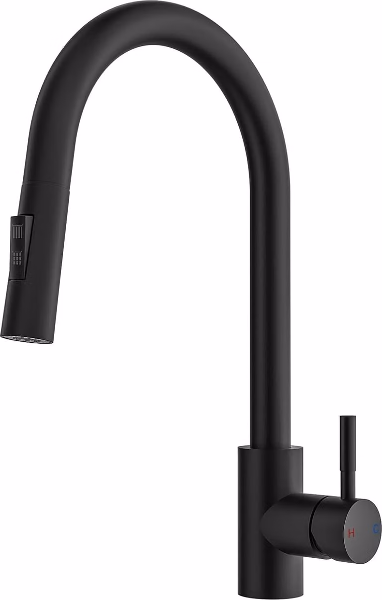 Miscelatore da cucina flessibile, con doccetta estraibile da 45 cm, girevole a 360°, in acciaio inossidabile, per la cucina