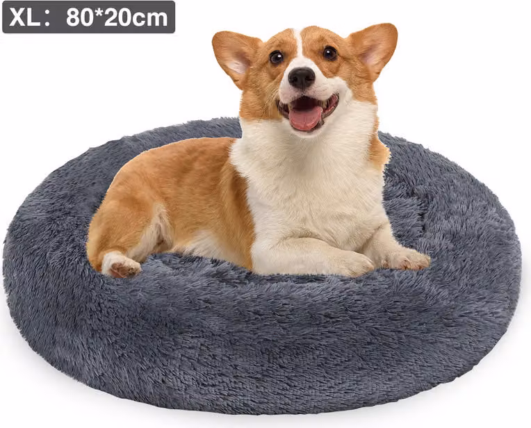 Jopassy cane letto peluche posto letto cane cuscino gatto lavabile antiscivolo confortevole 80cm grigio scuro