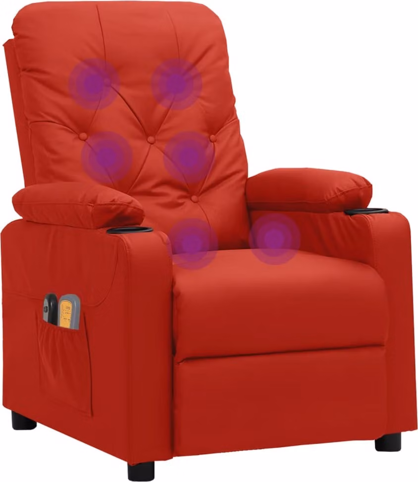 vidaXL Poltrona relax in Pelle finta rosso vino elettrico