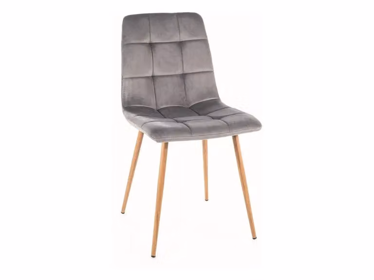 Sedia da pranzo imbottita LUMI 400 - rovere / grigio