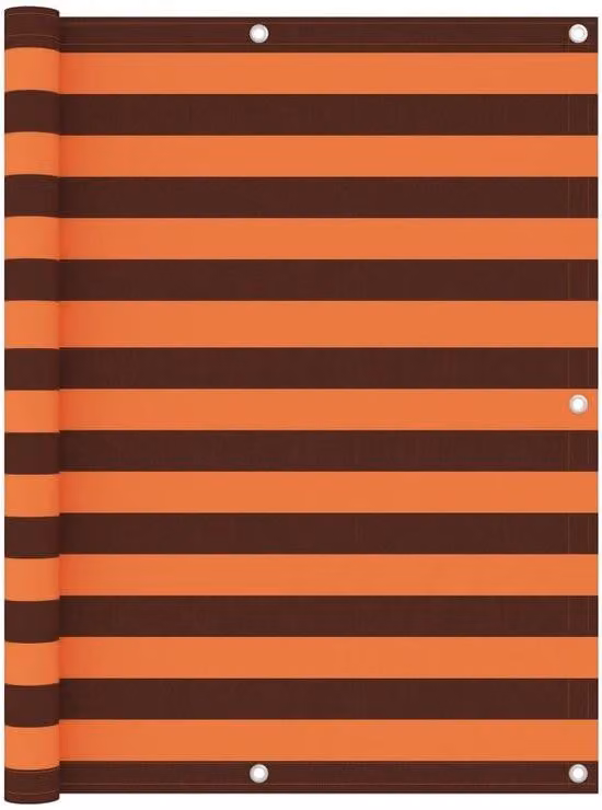 Ombrellone da balcone 125x500 cm - Tessuto di alta qualità - Protezione dal vento e dai raggi UV - Colori: arancione e marrone - Ombrellone privato extra alto