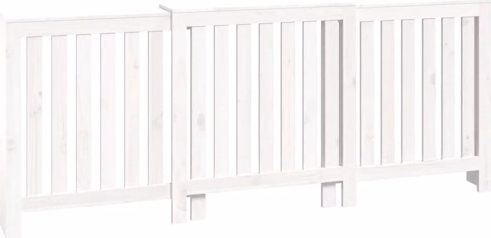 Copertura Termosifone Bianca 210x21x85 cm Legno Massello Pino