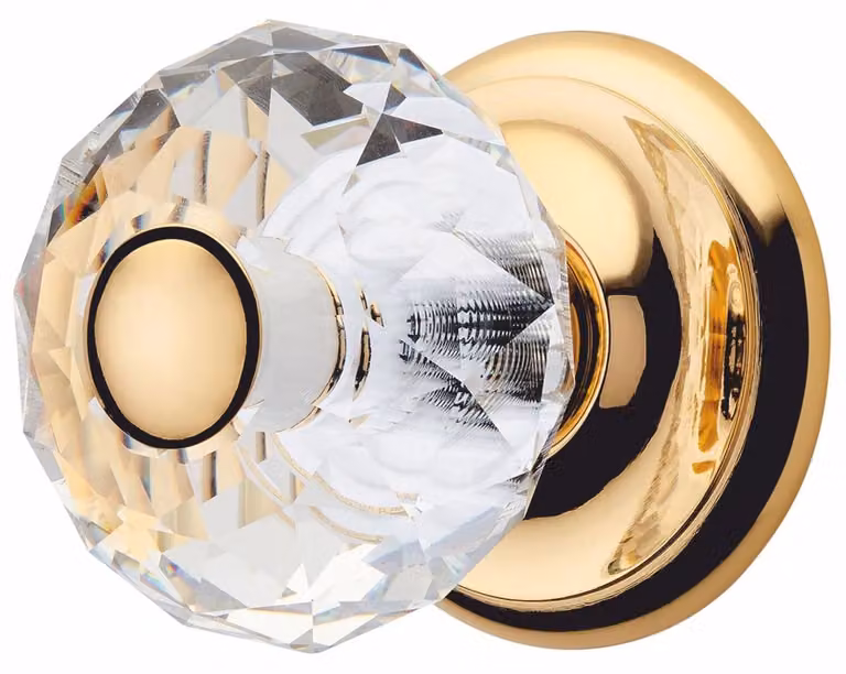 Maniglia per porta in stile barocco, modello "Casa Padrino", in oro, diametro 8 cm, altezza 8,7 cm. Maniglia decorativa, accessori per l'arredamento in stile barocco. Prodotto in Italia