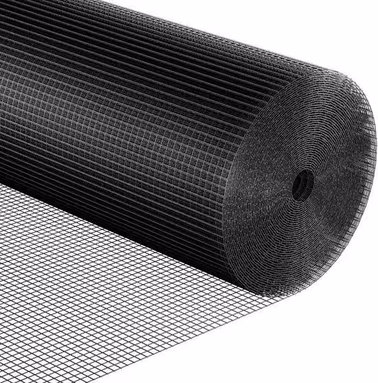 Rete di protezione per voliere, zincata, nera, maglia 6/12 mm, rotolo da 10 m