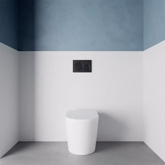 Vaso filomuro rimless in ceramica bianco lucido con sedile soft-close | Vienna