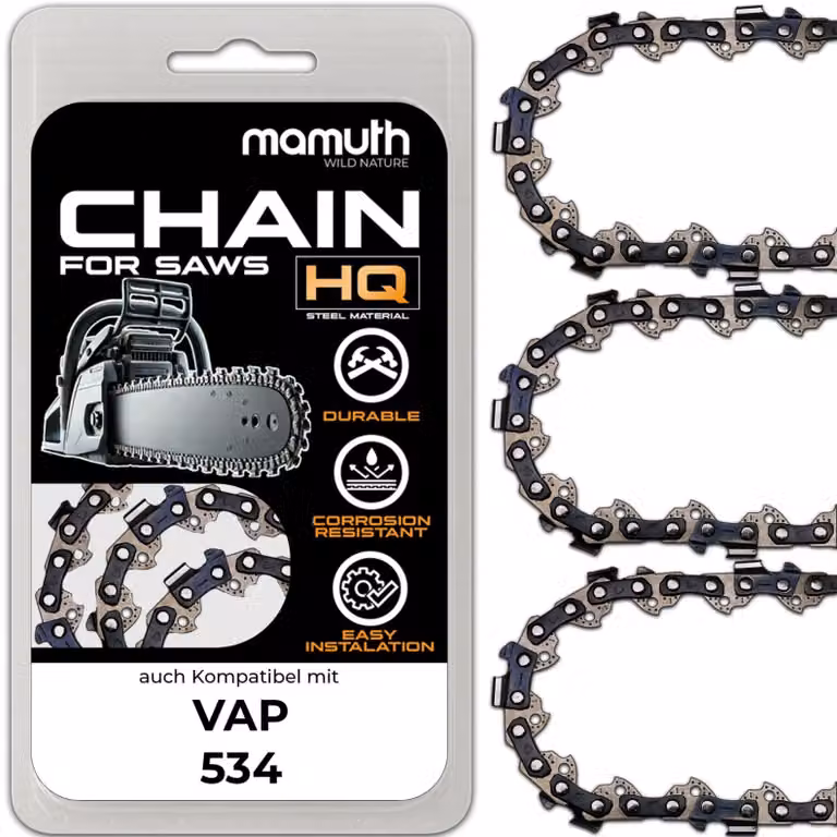 3 catene per motosega, lunghezza 45 cm, passo 1,5 mm, larghezza 0,325", 72 maglie, compatibili con il modello VAP 534