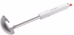 Mestolo tondo in acciaio inox Pedrini Lillo Stile colore argento e bianco L/P/H: 10 x 33 cm