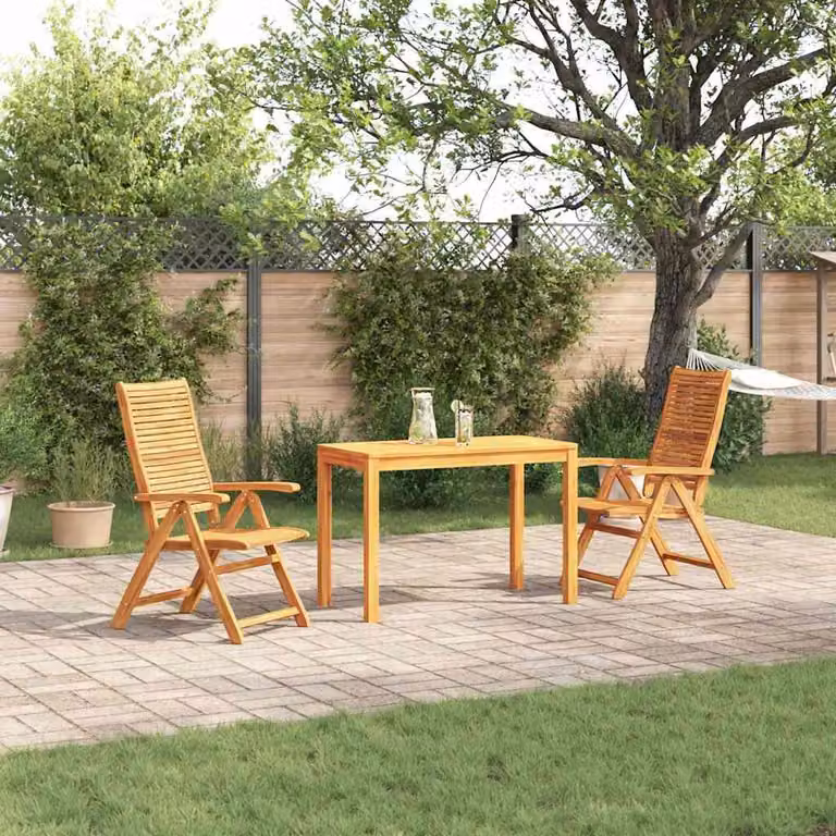 Maison Exclusive - Set da pranzo per esterno, 3 pezzi, legno massello di acacia, color marrone