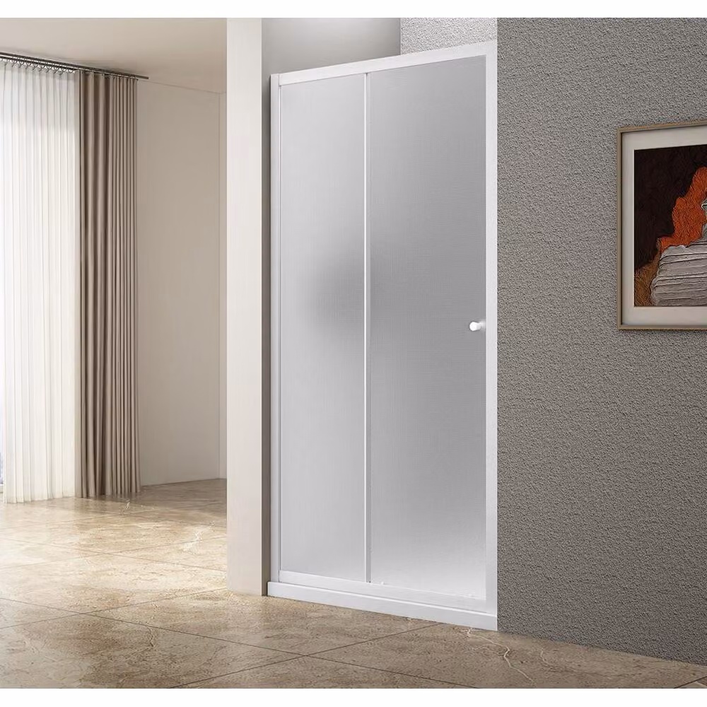 UGGA porta scorrevole per doccia 1100 mm, vetro mattone, bianco