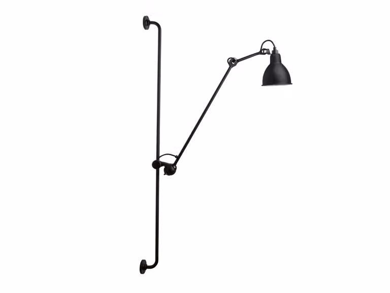 N°214 Nero Satinato Lampada da Parete Paralume Tondo