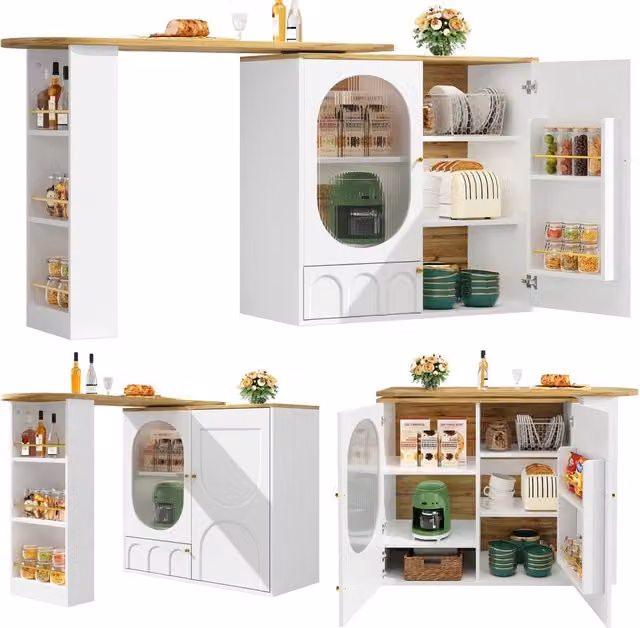 Tavolo da pranzo allungabile da 118 a 158 cm con cassetti in effetto rattan; MDF effetto legno naturale