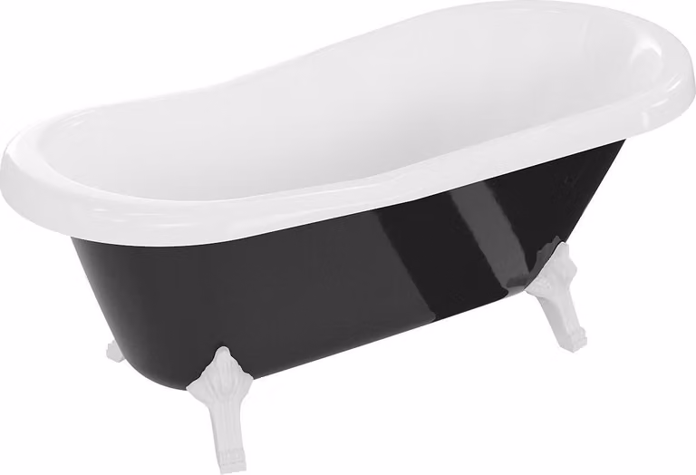 Vasca da bagno autoportante RETRO 150x73 cm NERO BIANCO