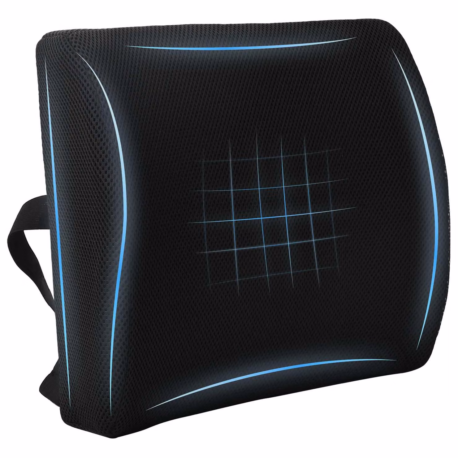 Cuscino lombare ergonomico vidaXL in memory foam nero con rivestimento lavabile L: 35,5 cm, P: 30 cm, H: 12 cm