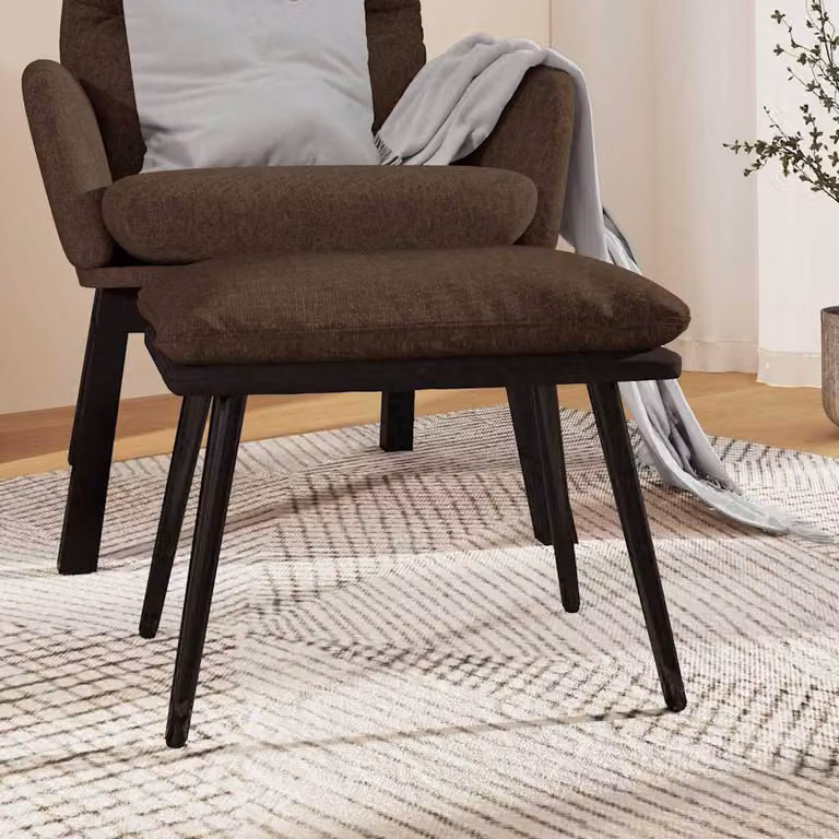 Poggiapiedi vidaXL Marrone in Tessuto e Similpelle con Struttura in Metallo L: 45 cm, P: 29,5 cm, H: 35 cm