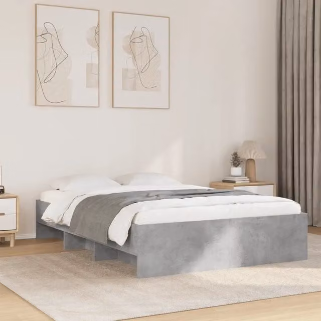 Letto con contenitore vidaXL in legno grigio L: 138 cm, P: 193 cm, H: 151 cm – 1