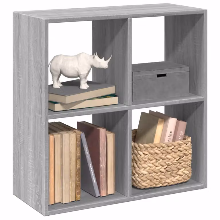 Libreria Divisorio Moderna vidaXL Grigio Opaco in MDF L/P/H: 69,5 x 29 x 69,5 cm