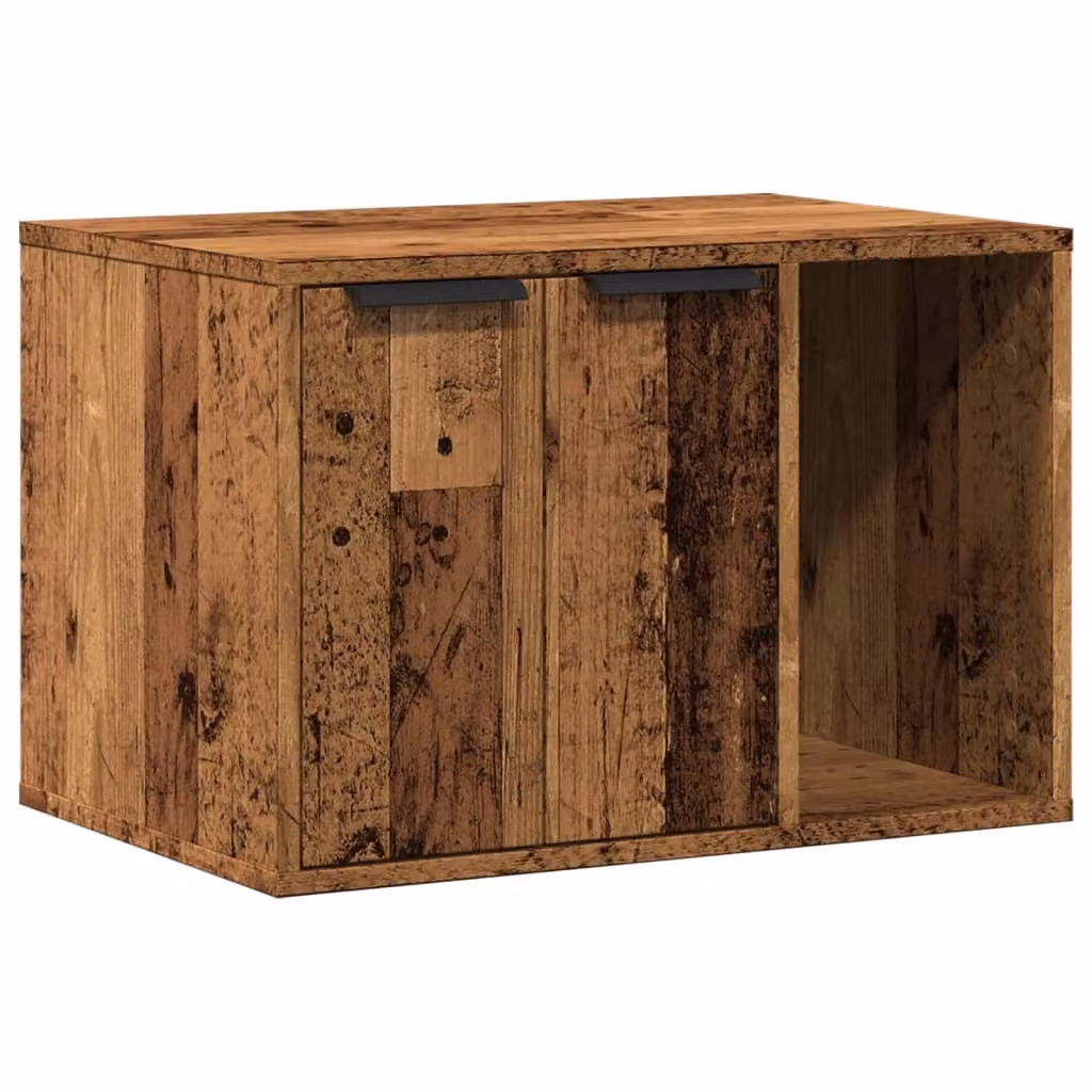Recinto Lettiera Gatti Legno Vecchio 60x40x40 cm in Truciolato