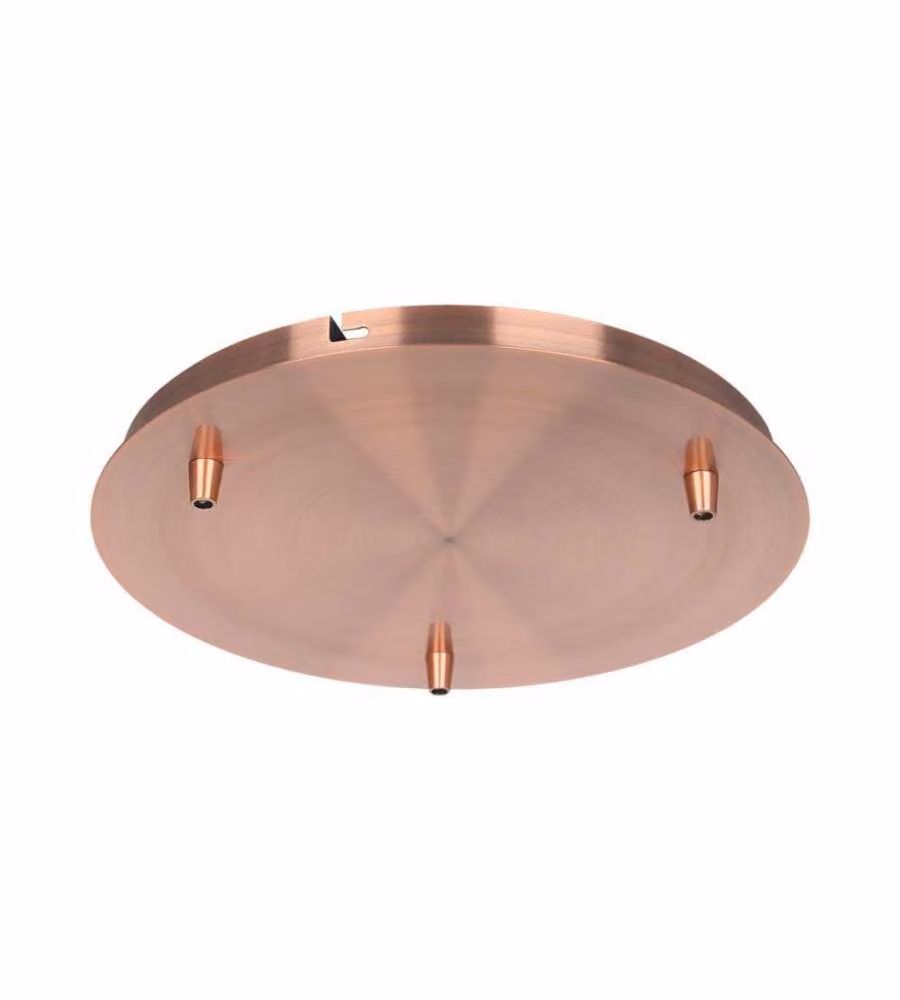 Rosone per lampadario V-TAC in metallo colore rame con 3 fori, diametro: 30 cm, altezza: 2,5 cm