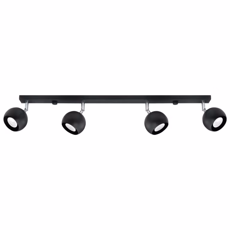 Lampada a soffitto OCULARE 4L nero 4xGU10 10W acciaio 16x10x80cm Sollux Lighting