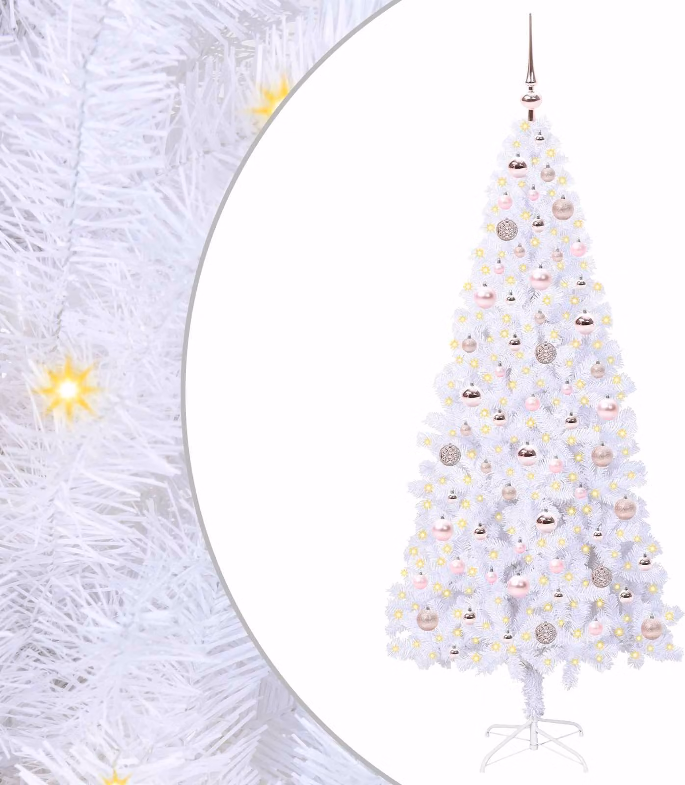 Albero di Natale artificiale Bianco 180 cm PVC e Acciaio