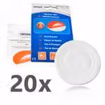NEMAXX® Pad Fissaggio Rilevatore Fumo Ø80 mm – Adesivo 3M High-Tack, Autoadesivo – Montaggio Senza Foratura – Per Fumo, CO e Termici – 20 Pezzi