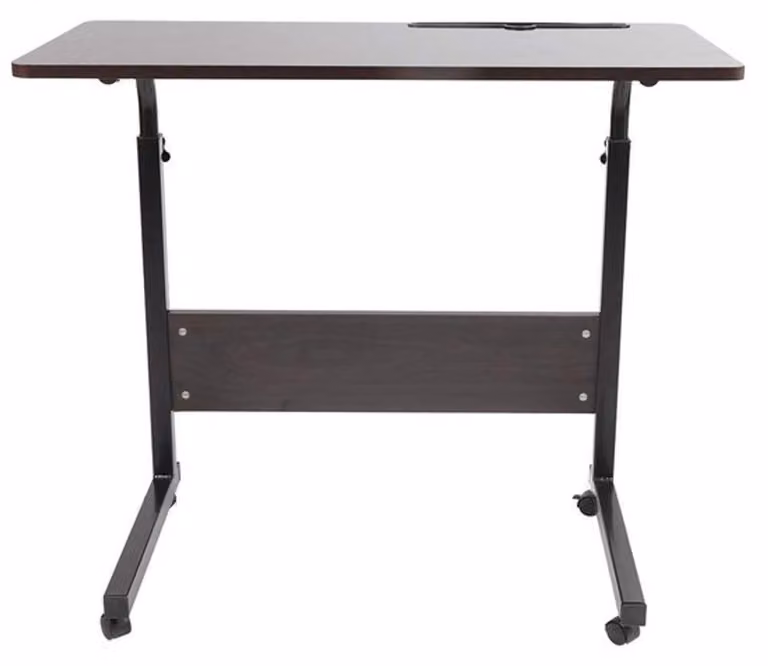 Tavolo per laptop con rotelle - Tavolo per computer removibile - Piattaforma mobile multifunzionale - Doppio piano - Stabile e flessibile