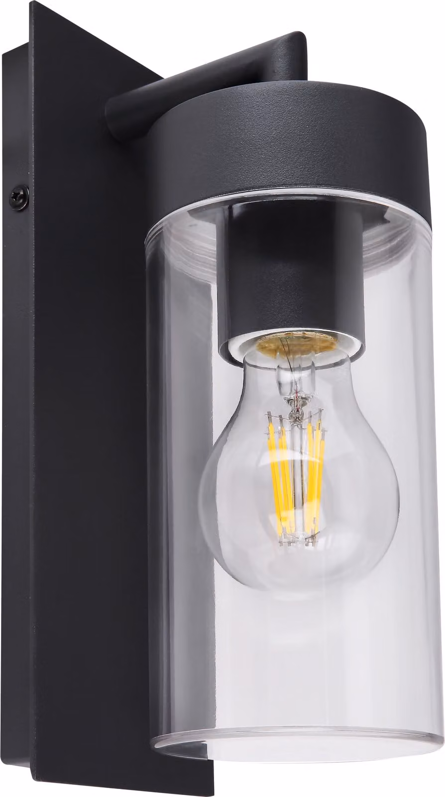 Lampada da esterno Globo Lighting, alluminio antracite, plastica trasparente, direzione della luce: verso il basso, grado di protezione IP44, con cilindro in plastica, dimensioni: 89x250 mm, lunghezza del corpo lampada: 138 mm, esclusa lampadina: 1x E27 L