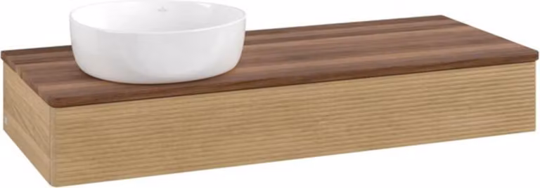 Mobiletto V&B con struttura frontale Antao 120x19x50cm, WBP colore w. wal, rovere miele