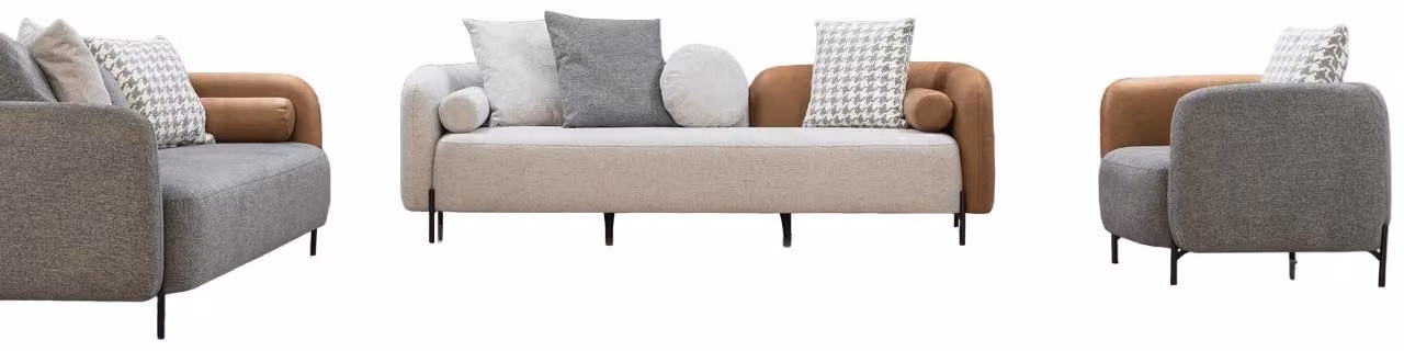 Wohnzimmer Polstergarnitur Designer Bunte Sitzgarnitur Textilsessel 3tlg