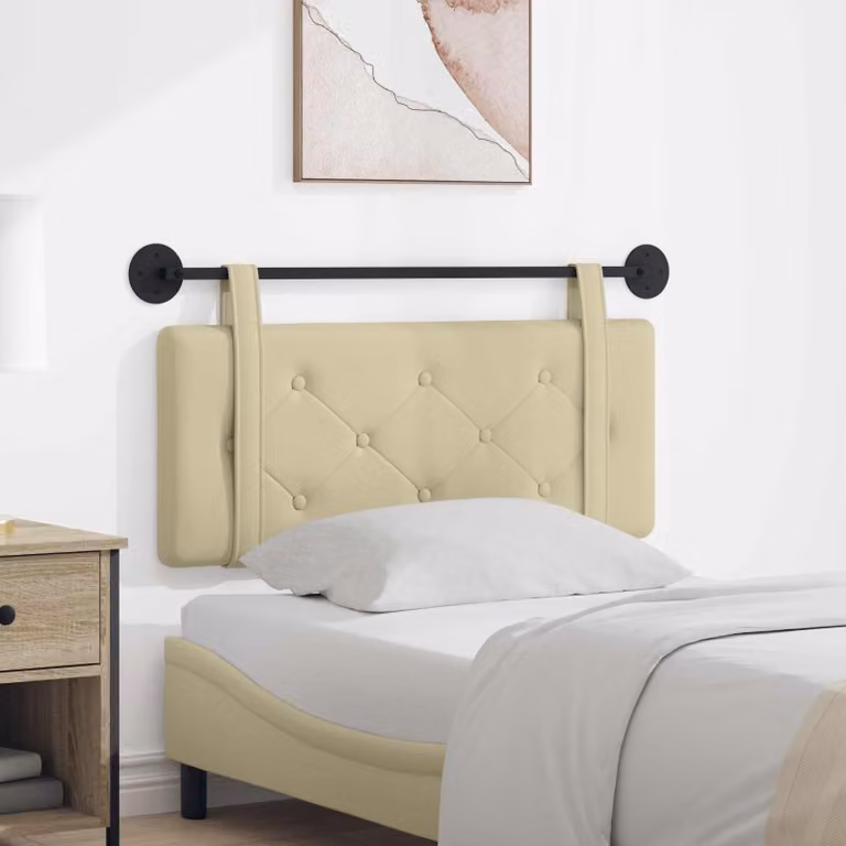 Testiera per letto sospesa vidaXL in similpelle beige