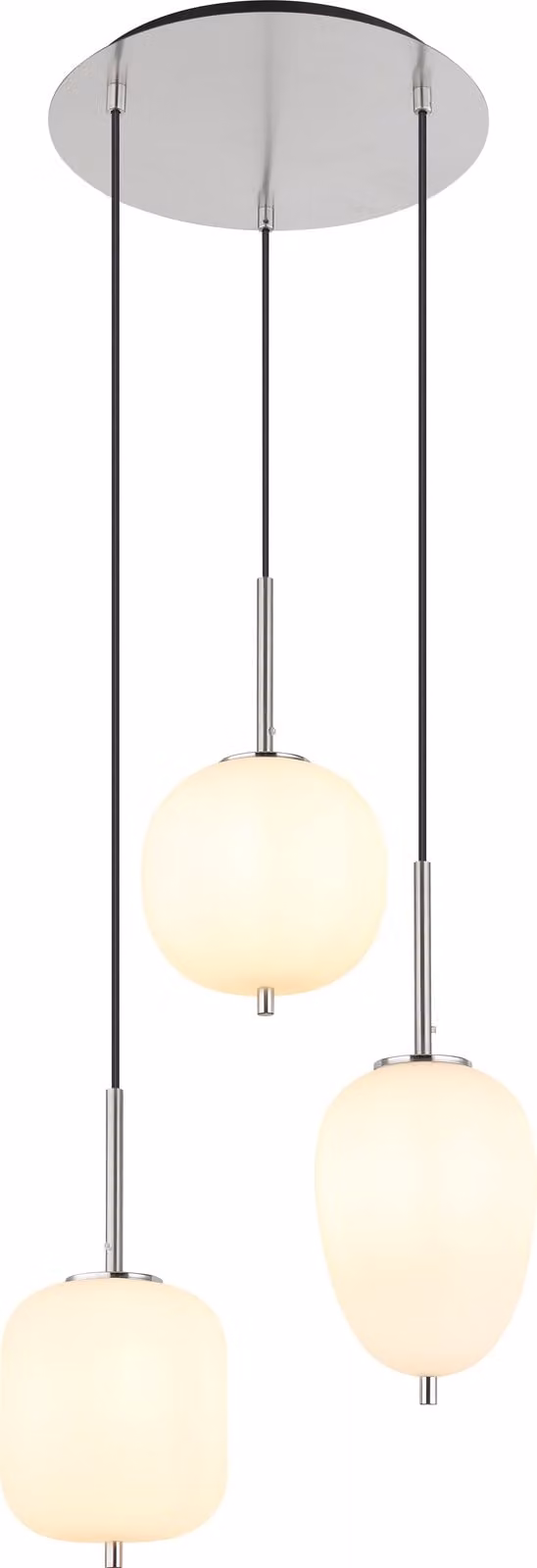 Globo Lighting lampada a sospensione in metallo nichel opaco, 3x E14