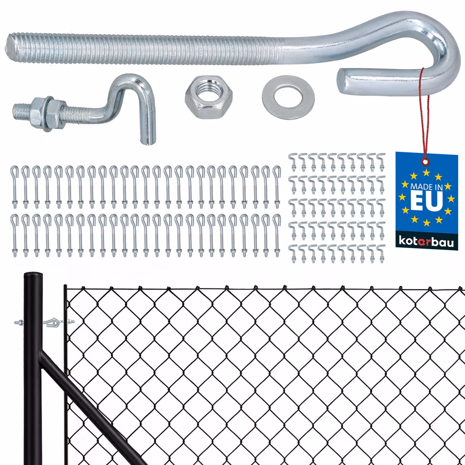 KOTARBAU® 50 PezziTiranti per Filo Acciaio M10 Tenditore Filo Tendicavo per Filo Acciaio Tendifilo Chiuso con Vite di Fissaggio Aperta