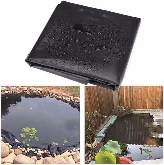 Pellicola protettiva nera in HDPE per serbatoi d'acqua, 6 m x 8 m, per piscine all'aperto, spessore 0,20 mm, elastica, resistente a carichi pesanti