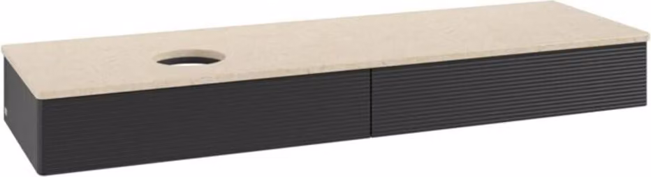 Mobiletto V&B con struttura frontale - illuminazione Antao 160x50cm, WBP-colore botti., bla m Lac