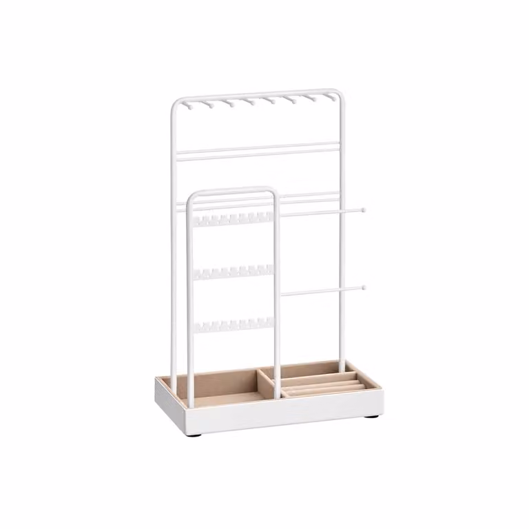 Portagioie Espositore per Gioielli, Bianco Opaco / 11,5P 19,6l x 30,8H cm
