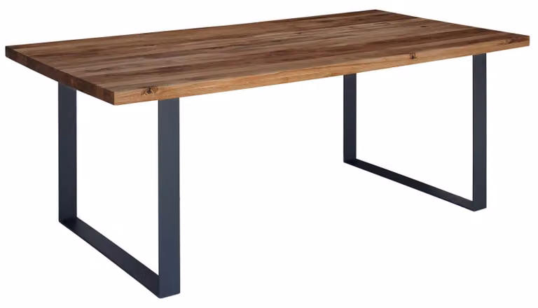 MASSIVMOEBEL24 | tavolo da pranzo in legno di Quercia Selvatica/ Cerro 200x100x76 tabacco marrone oliato MONTREUX #315