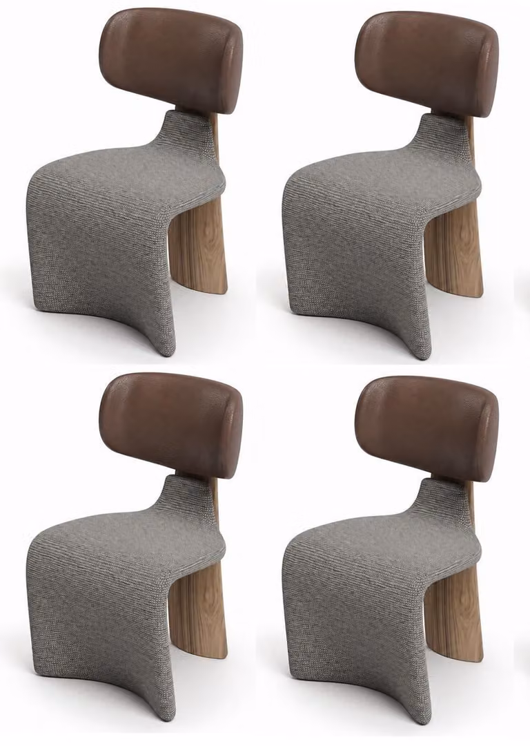 Sedie moderne, grigio, marrone, legno, comode, eleganti, dal design raffinato, confortevoli