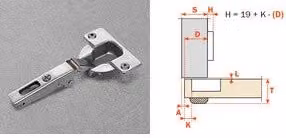 Set di 50 cerniere automatiche a scomparsa CNA7A99 Salice con finitura cromata argento