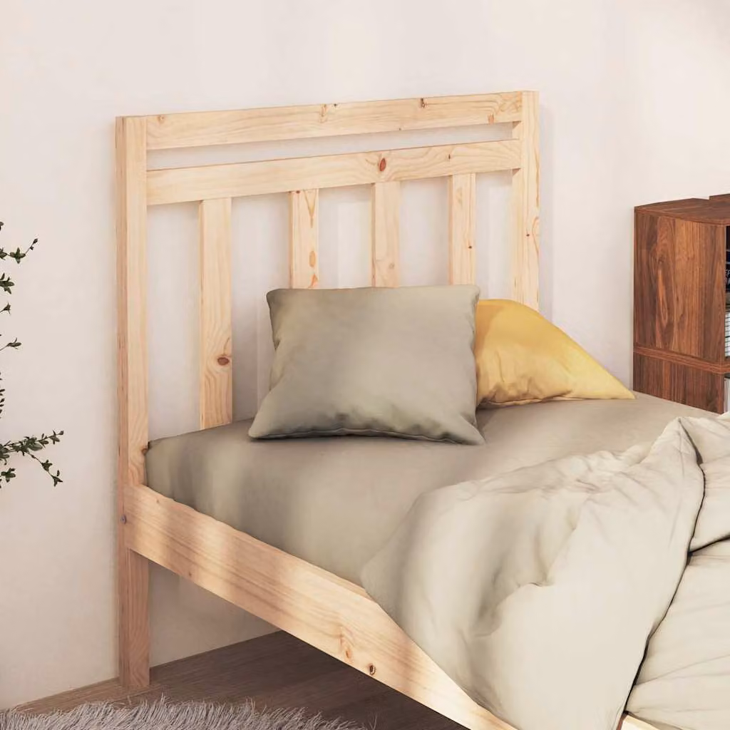 vidaXL Testiera per Letto in Legno Massello di Pino, Marrone, L: 95 cm, P: 4 cm, H: 100 cm
