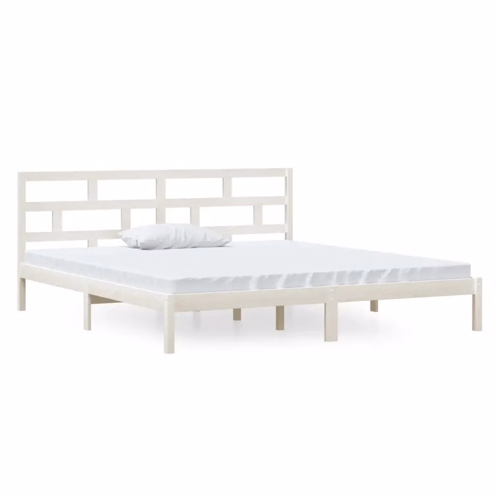 Letto con giroletto in legno massello di pino bianco vidaXL L/P: 140 x 190 cm – 2