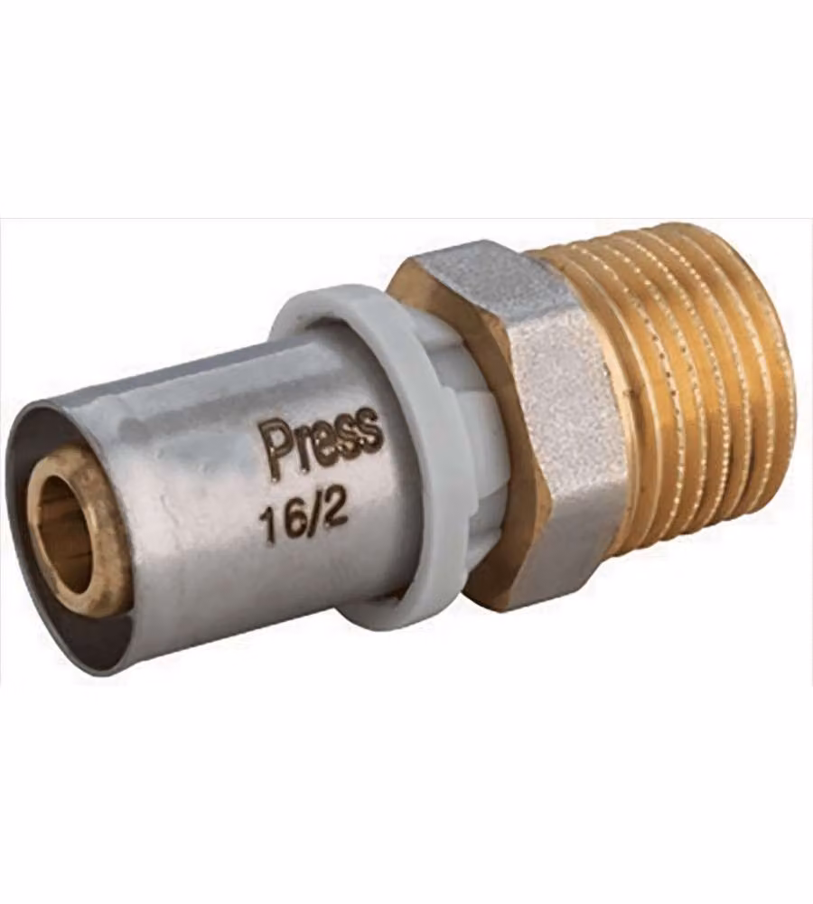 IDRO BRIC Raccordo Dritto A Pressare Multistrato 1/2'' M x 20 mm