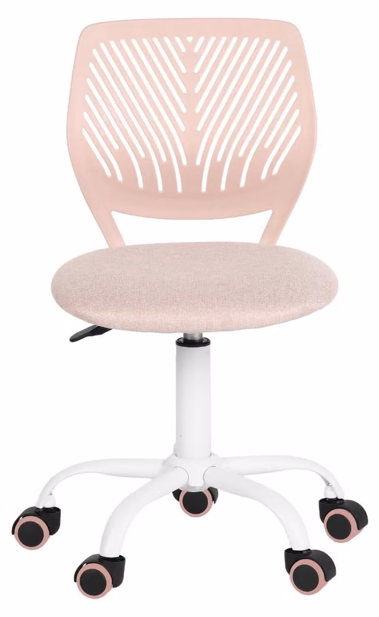 Sedia girevole regolabile dal punto di vista ergonomico, ideale per l'ufficio domestico, colore rosa, dimensioni 38 cm x 39 cm x 75-85 cm