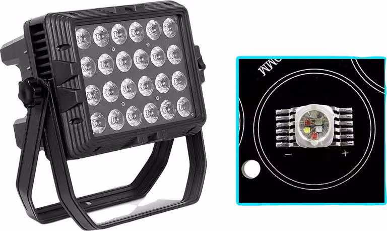 Faretto effetto scenico, impermeabile IP65, miscelazione colori RGBW, RGBWA UV 6in1, spina Eu