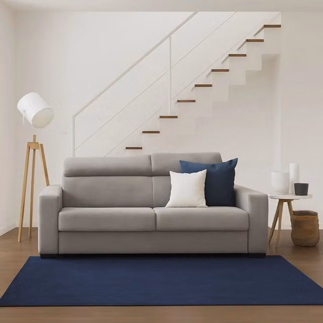 Divano Letto 2 Posti Talamo Italia Made in Italy con Rivestimento Sfoderabile e Poggiatesta Regolabile, Grigio, L: 180 cm, P: 95 cm, H: 102 cm – 1