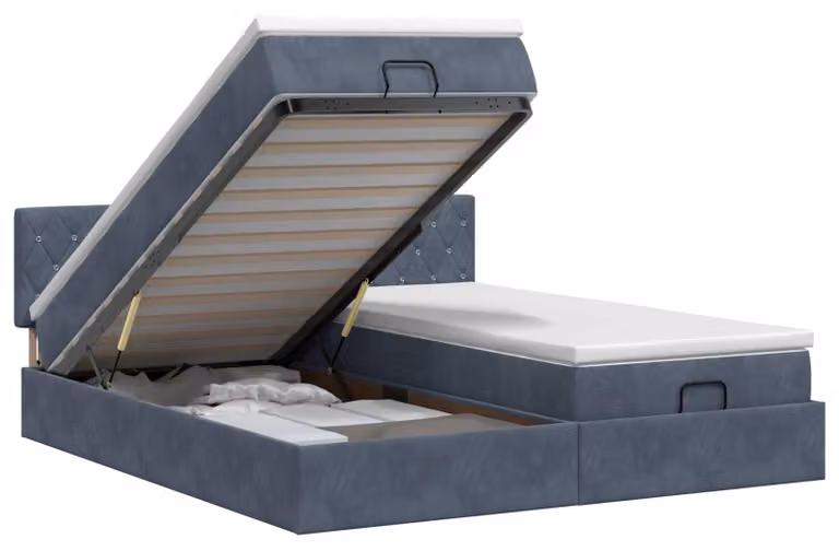 Divano poltrona ottomano con materasso e poggiatesta, 2 pezzi, color grigio scuro, rivestito in velluto