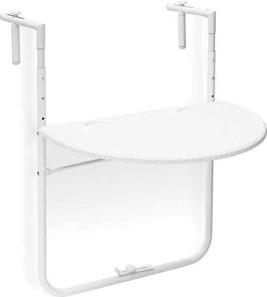 Tavolo di Sostegno per Balcone - Altezza Regolabile - Finestra in Rattan - Spazievolutivo - 60 x 40 cm