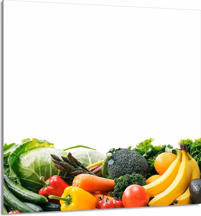 PIATTO IN VETRO PER CUCINA 60x65 verdure