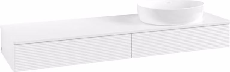 V&B Mobiletto con struttura frontale - illuminazione Antao 160x50cm, WBP colore Lac, laccato bianco