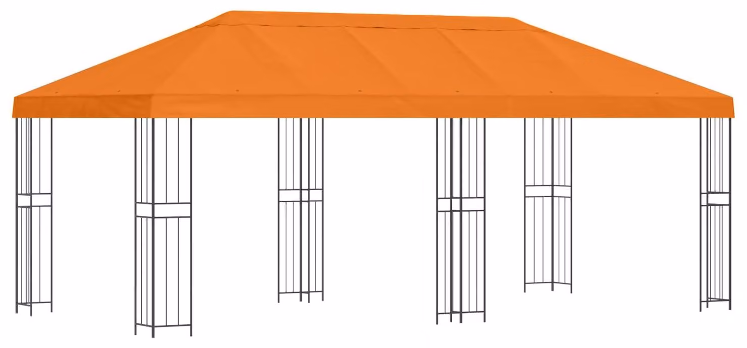 Gazebo con pareti laterali 6 x 3 m Arancione