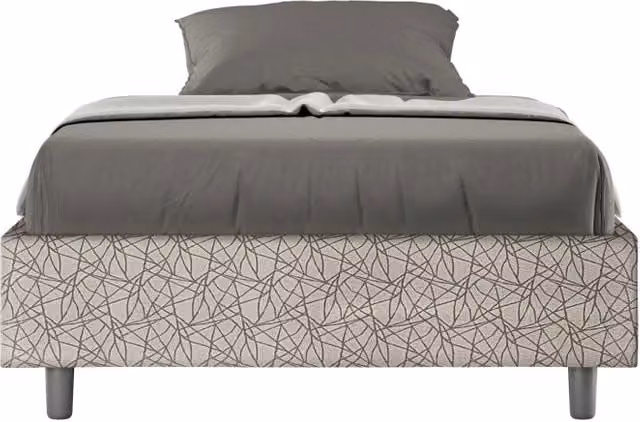 Letto 1 Piazza e Mezzo Sommier 120x190 cm Senza Rete Azelia Era 02 Grigio